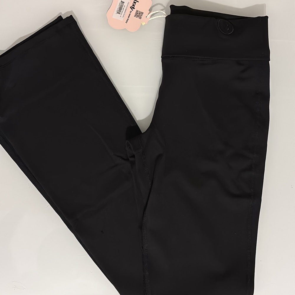 Body By Raven Tracy Black Foldover Yoga Pants